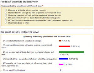 Sample Moodle Feedback question and response