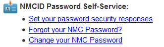 Password Self Service Screen