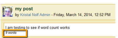 Moodle Tip:  Word Count in Forums