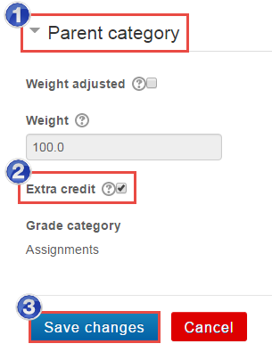 Extra Credit Assignments in the Moodle 2.9 Grade Book