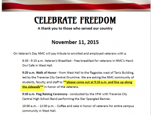 Come and Celebrate: NMC Veteran’s Day Celebration
