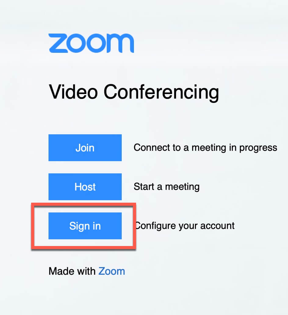 zoom room login