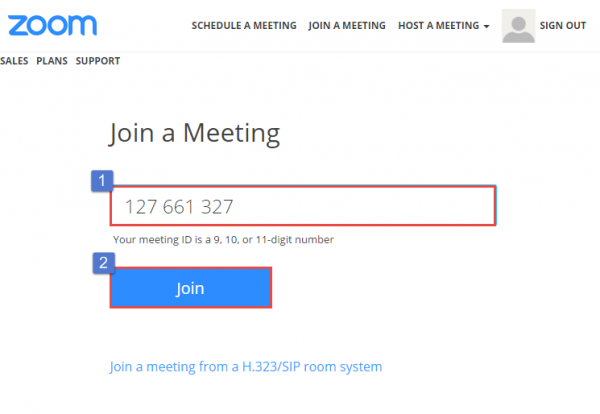 join a zoom meeting with a meeting id