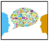 Communicating with Students Two People talking graphic
