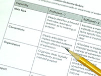 Pencil with rubric