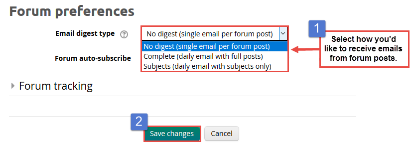 Select the email digest type that works best for you.