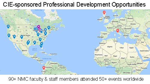 World map with locations of PD visits