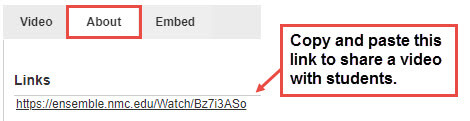Copy the link to the video by selecting the "About" tab on top of the video.
