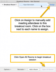 breakout room assign and launch