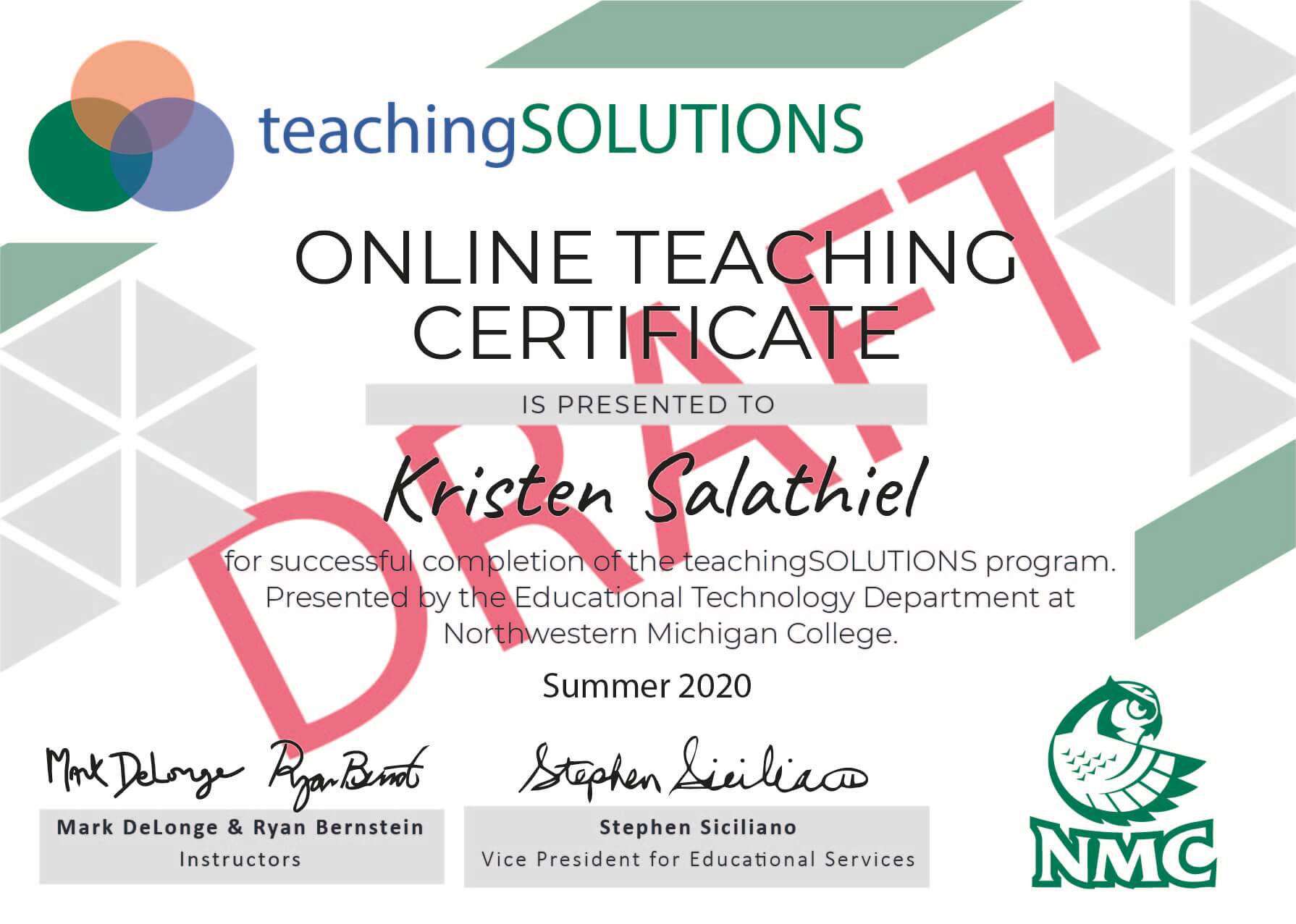 Online Teaching Certificates: Coming Very Soon | NMC's Center For ...