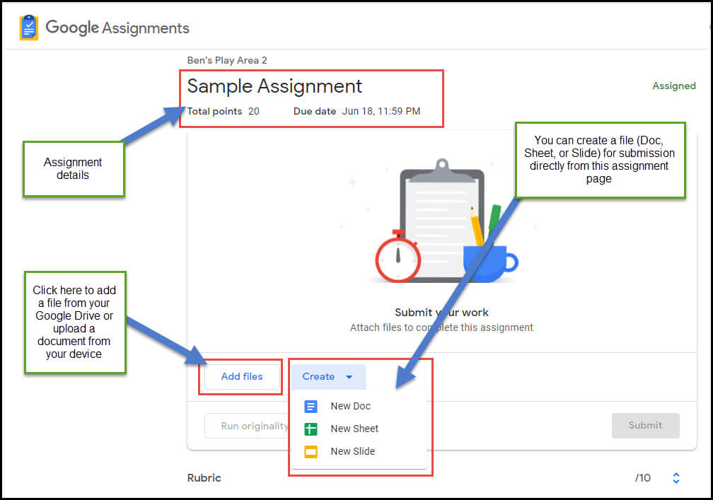 google assignments moodle