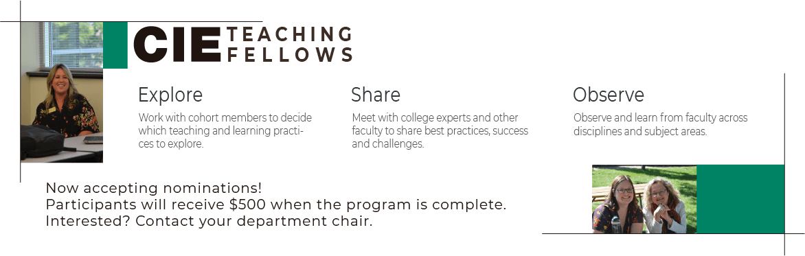 CIE Teaching Fellows - Contact your department chair to apply.