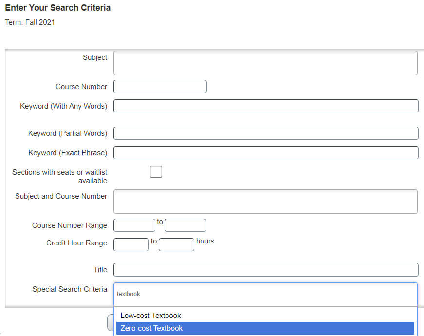 Adding ZTC and LTC filters to Special Search Criteria box