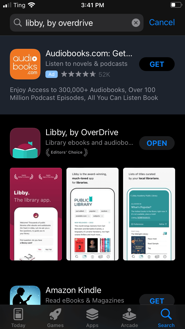 Libby by Overdrive in app store