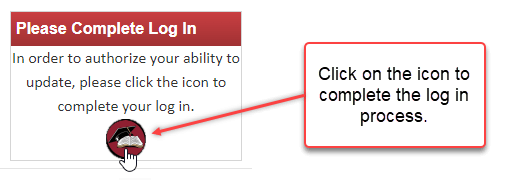 Click on the icon to complete the log in process.