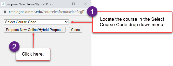 Locate the course and click on the Propose button.