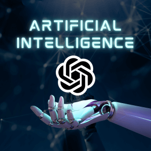 Artificial intelligence image with ChatGPT logo