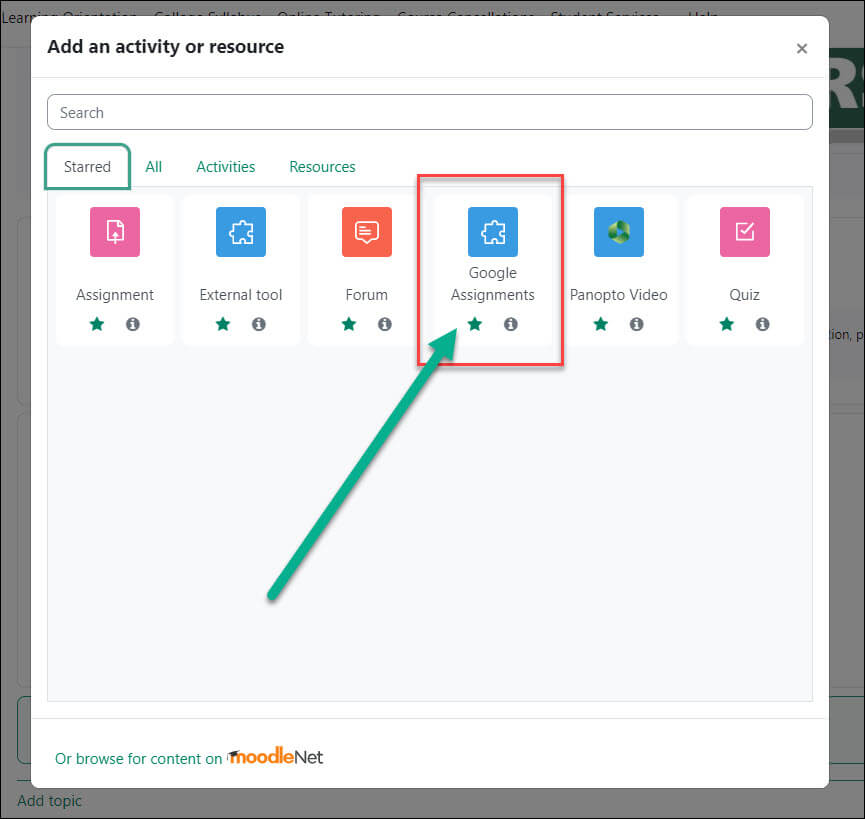 google assignments moodle