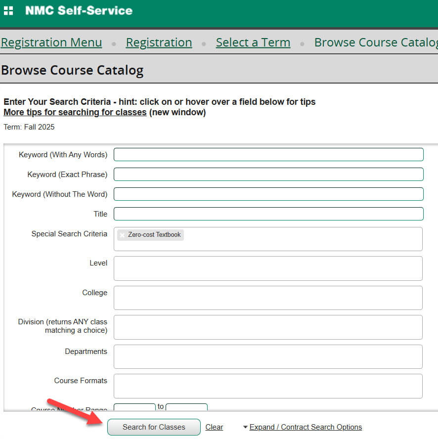 Searching with ZCT filter