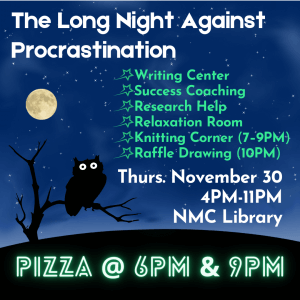 Long Night Against Procrastination event poster