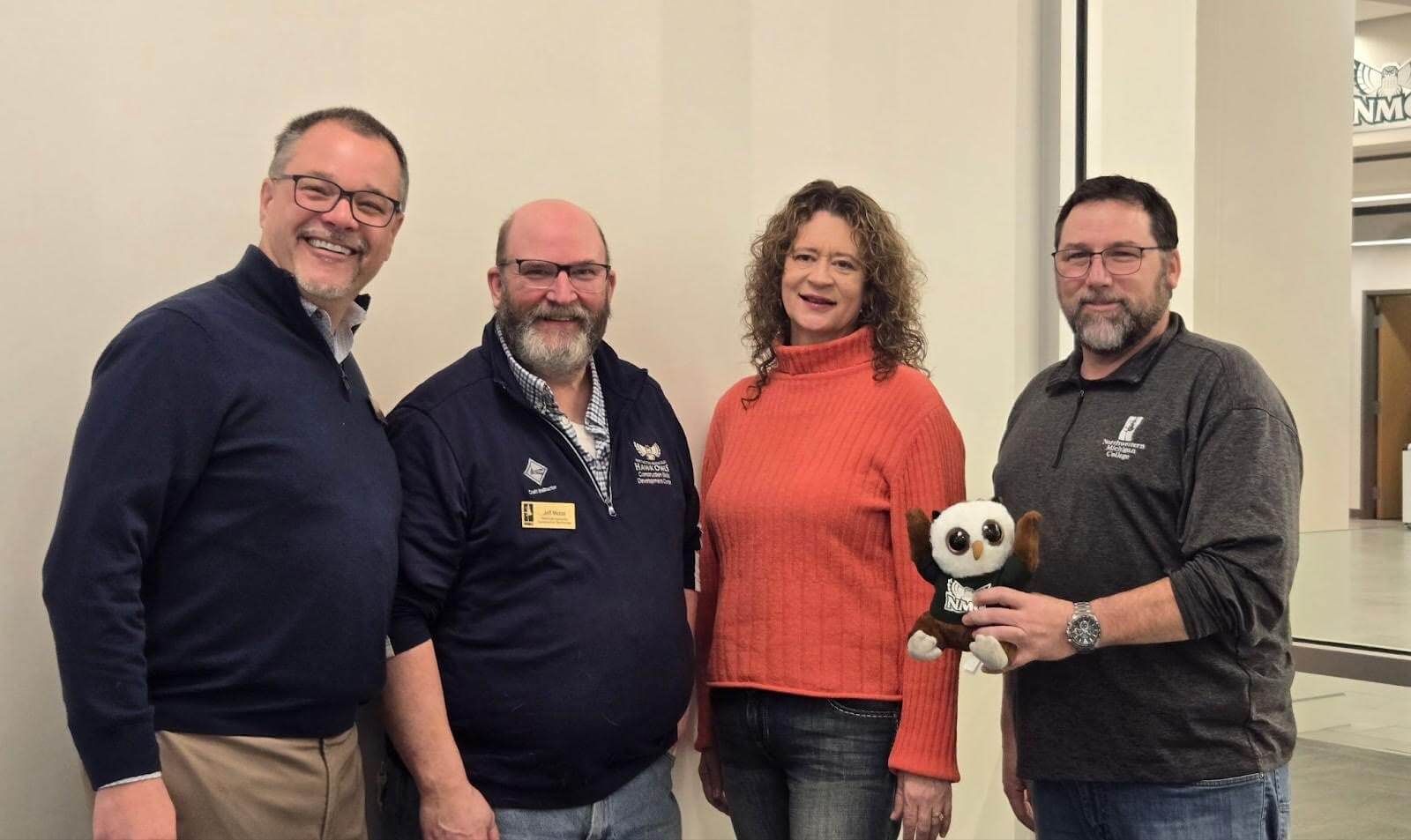 President Nissley, Jeff Morse, Holliane McHigh, Swoop, and Ken Klump