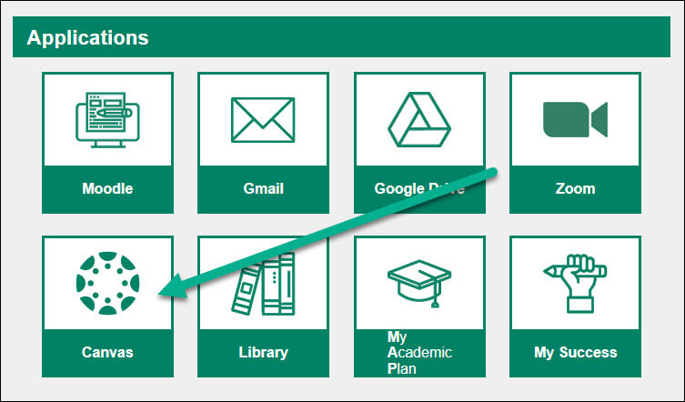 Select Canvas from MyNMC options.
