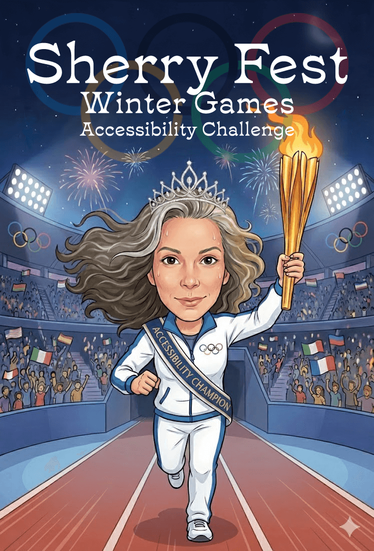 Sherry running with a torch.