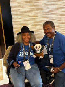 Swoop with Steve Harvey and Mrs. Steve Harvey. A different Steve Harvey from the one on Family Feud.