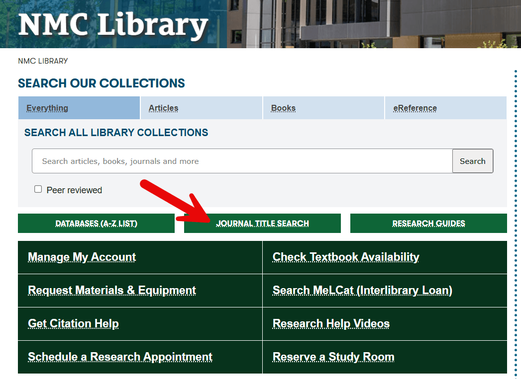 journal title search button